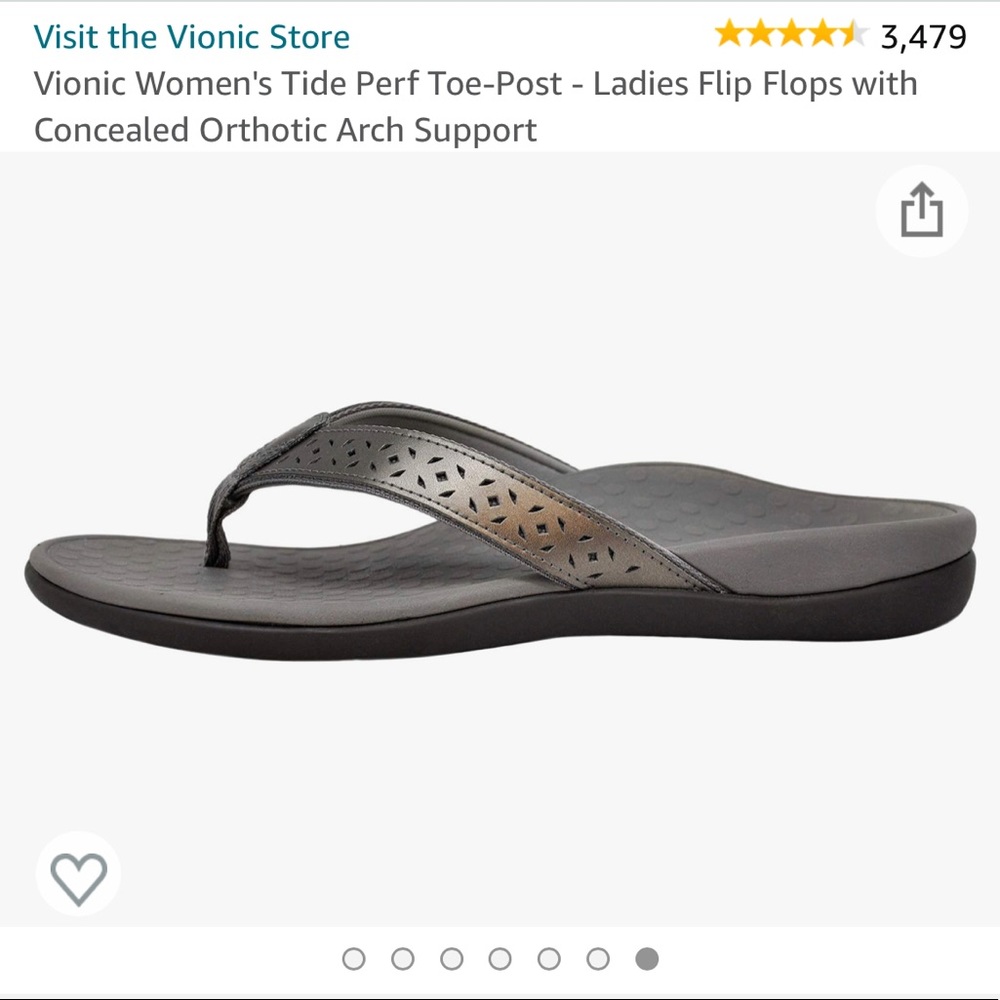 Vionic Tide Perforated toe post sandal 8 NEW - unworn